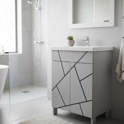 Пластиковая напольная тумба Chaos grey HPL 1022 gloss