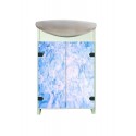 ТУМБА Eco Green light Blue marble с умывальником CERSANIT Cersania