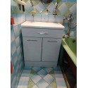 Комод пластиковый 2.0 серый с верхним ящиком и дверцами