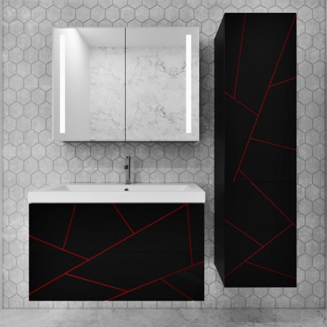 Комплект подвесной мебели Chaos 2021 grey&red 2 ящ,