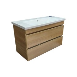 Пластиковая тумба Лями TheMix Wood (4236-oak) mat ламинация с умывальником