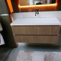 Пластиковая подвесная тумба Mikola-M 4855 wood с пластиковой столешкой