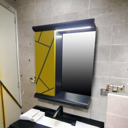 Пластиковое зеркало Chaos yellow grey