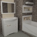 Комплект в ванную Classik-2 80-120 см +умывальник иск.камень