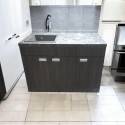 Пластиковая тумба с покрытием HPl 5057Bute_4513velur с каменной мойкой Adamant