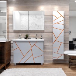 Комплект подвесной мебели Chaos 2024 white-orange 2 ящ,