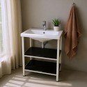 Мебель в стиле Loft black с прямоугольным умывальником