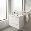 Подвесная тумба Plastic 2.0 Вайт с умывальником CERSANIT Como