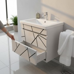 Подвесная тумба пластиковая Mikola-M Atlant Chaos white-black