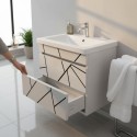 Подвесная тумба пластиковая Mikola-M Atlant Chaos white-black