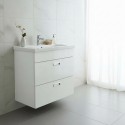 Пластиковая подвесная тумба 2.0 с двумя выдвижными ящиками White и умывальником